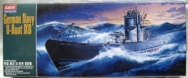 Academy 1/150 Type IX-B U-Boat Submarine - Static or Motorized with Diving Action, 1442 plastic model kit